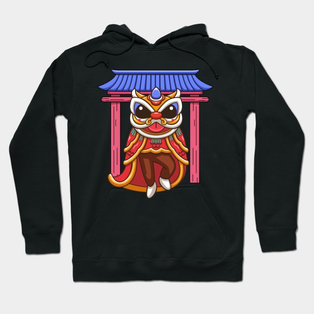 chinese year lion dance Hoodie by onama.std